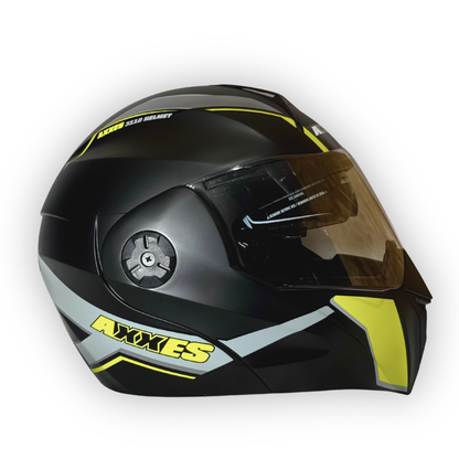 Casco Abatible AXXES Negro-Verde Mate