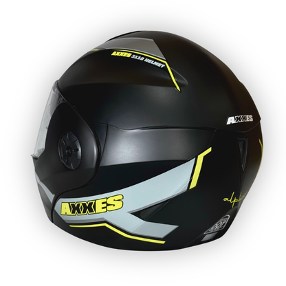 Casco Abatible AXXES Negro-Verde Mate