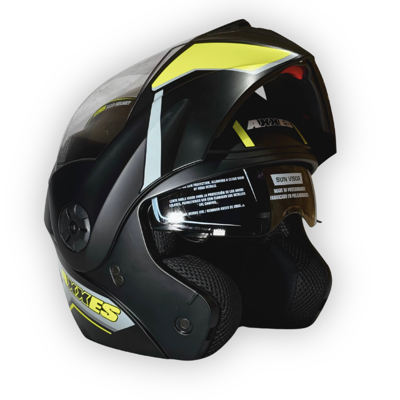 Casco Abatible AXXES Negro-Verde Mate