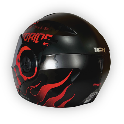 Casco ICH 3110 Abatible Negro-Rojo