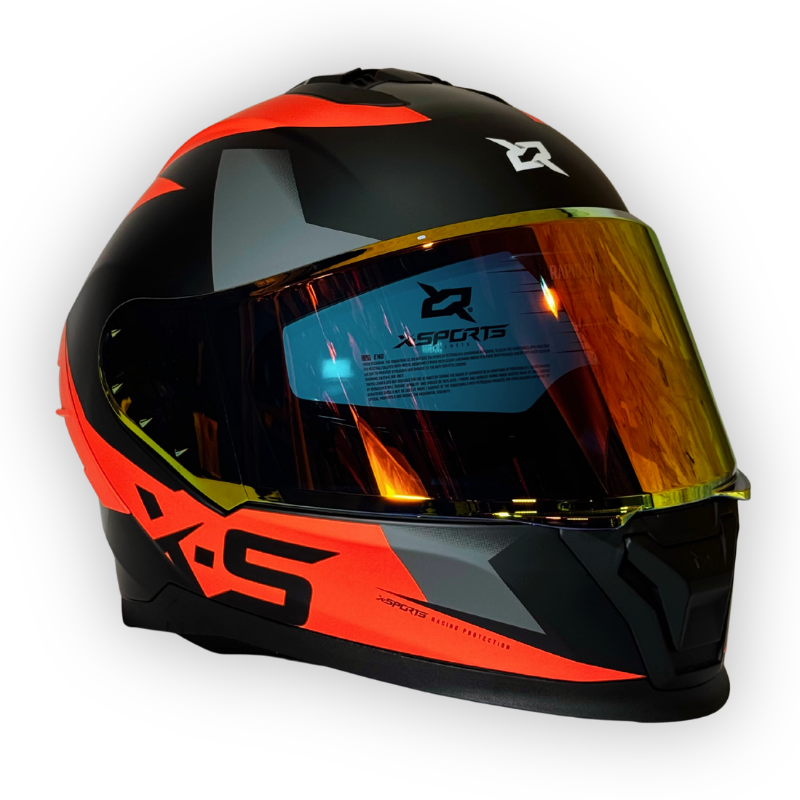 Casco X-SPORTS M73 Integral Gris-Naranja