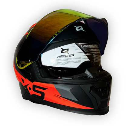Casco X-SPORTS M73 Integral Gris-Naranja
