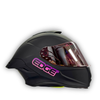 Casco EDGE Shanghai Negro Mate Letra Fucsia