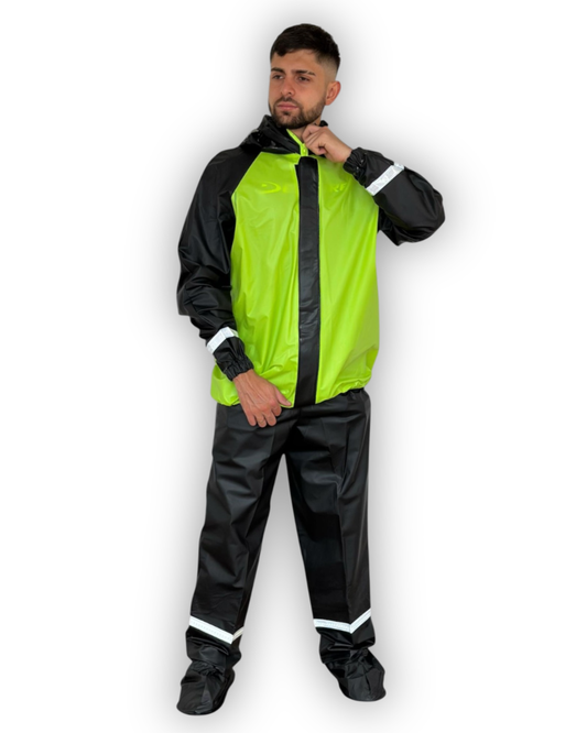 Impermeable Siliconado Resortado Verde