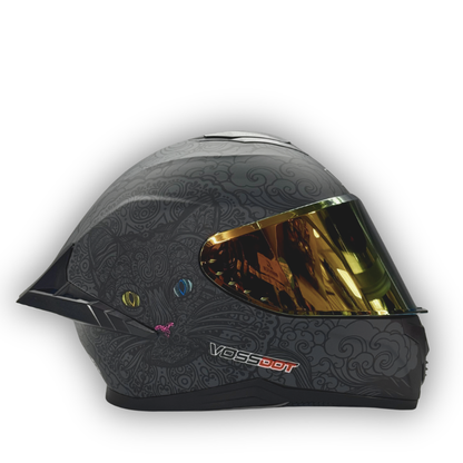 Casco VOSSDOT Diseño Cat Gris Mate