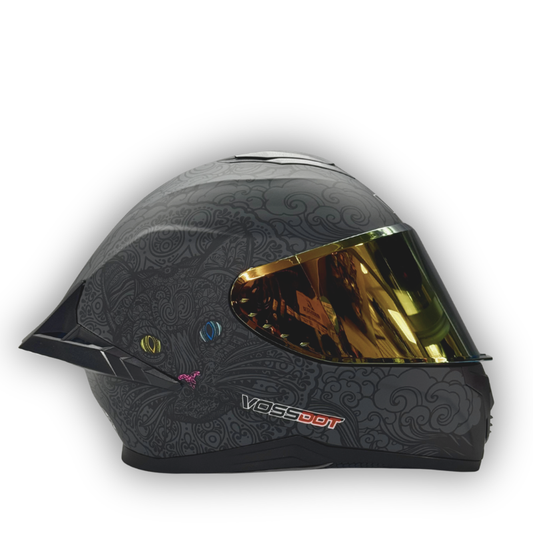 Casco VOSSDOT Diseño Cat Gris Mate