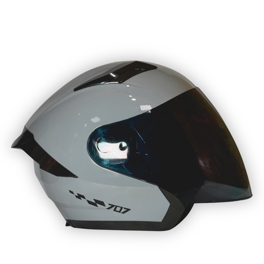 Casco KRM Abierto Gris Brillante