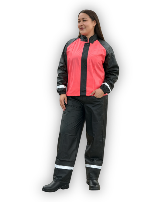 Impermeable Siliconado Resortado Fucsia