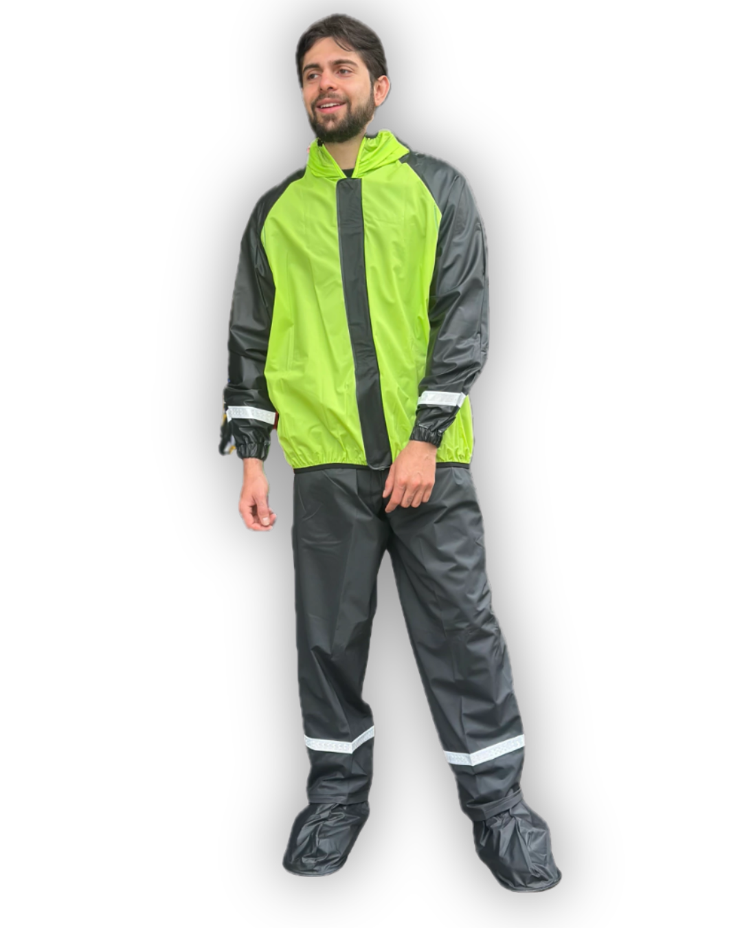 Impermeable Siliconado Resortado Verde
