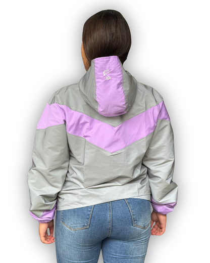 Chaqueta Reflectiva Doble Faz Gris-Lila