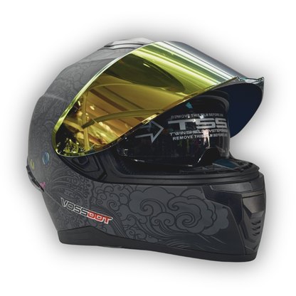 Casco VOSSDOT Diseño Cat Gris Mate