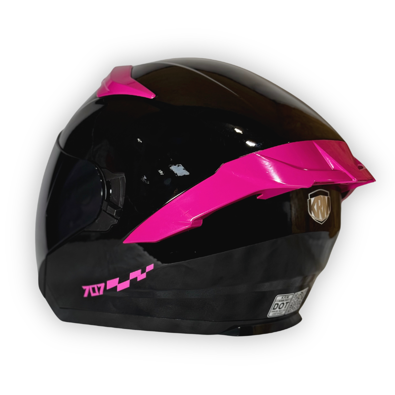 Casco KRM Abierto Negro - Fucsia