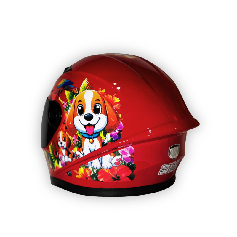 Casco Infantil KRM Dog Rojo Brillante