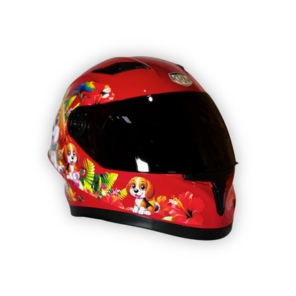 Casco Infantil KRM Dog Rojo Brillante