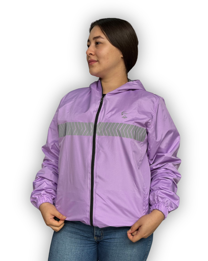 Chaqueta Reflectiva Doble Faz Gris-Lila