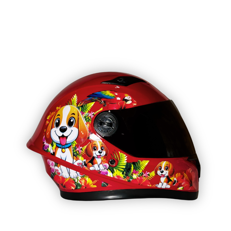 Casco Infantil KRM Dog Rojo Brillante