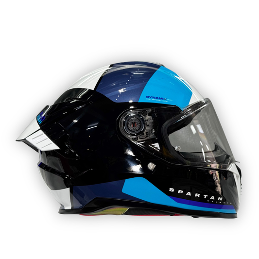 Casco Spartan Hawk SV Brillante Negro-Azul
