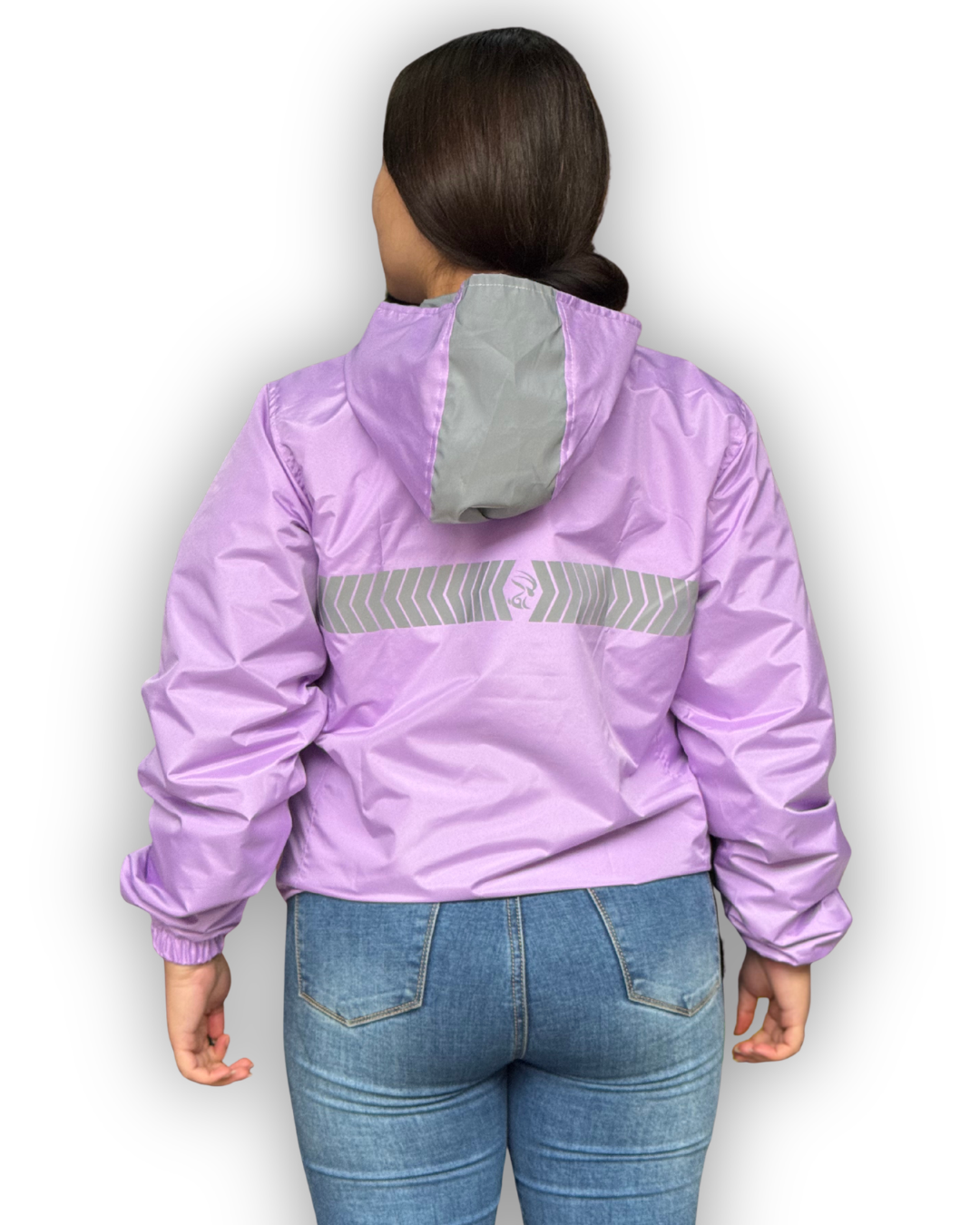 Chaqueta Reflectiva Doble Faz Gris-Lila