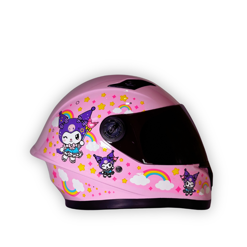 Casco Infantil KRM Kuromi Rosado Brillante