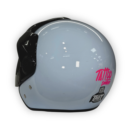 Casco TATTOO Abierto Brillante Azul Claro
