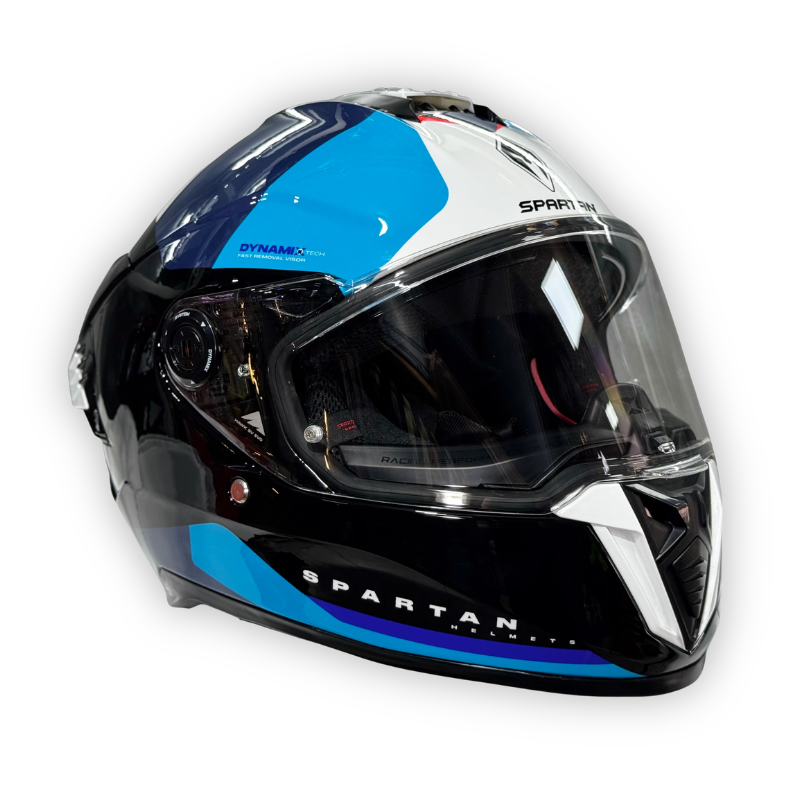 Casco Spartan Hawk SV Brillante Negro-Azul