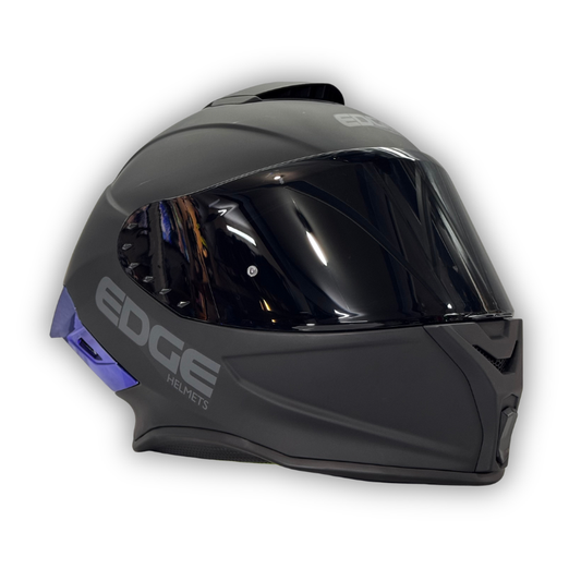 Casco EDGE Shanghai Negro Mate Azul