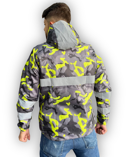 Chaqueta Reflectiva Doble Faz Camuflada verde-Gris
