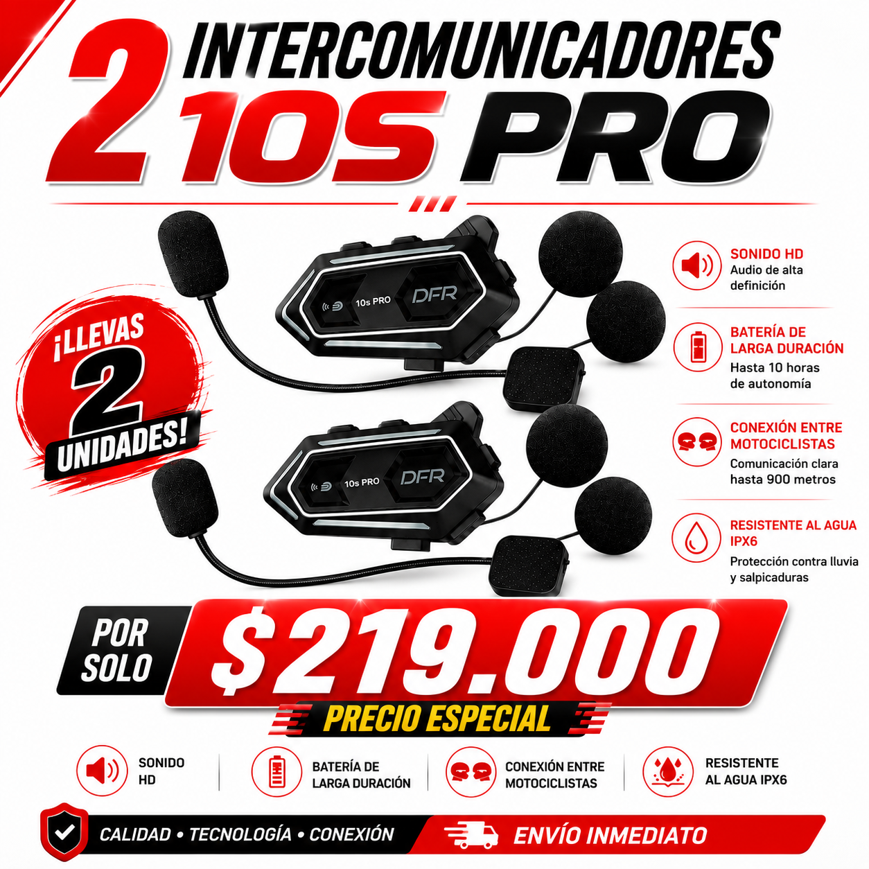 OFERTA 2 Intercomunicadores DFR 10S PRO