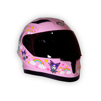 Casco Infantil KRM Kuromi Rosado Brillante