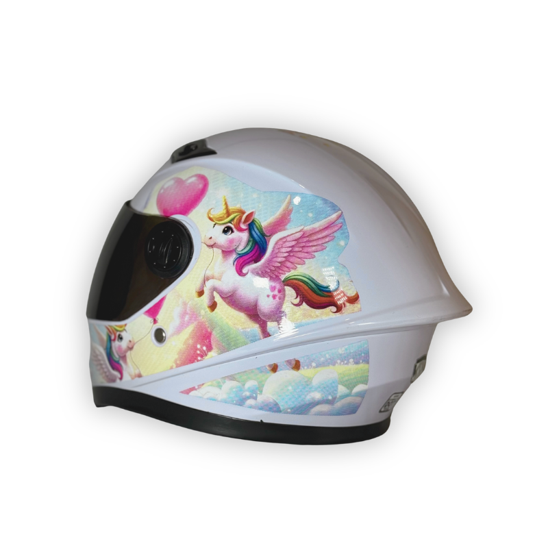 Casco Infantil KRM Unicornio Blanco