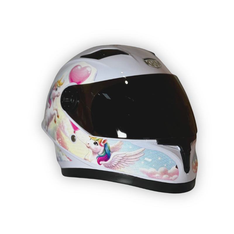 Casco Infantil KRM Unicornio Blanco