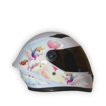 Casco Infantil KRM Unicornio Blanco