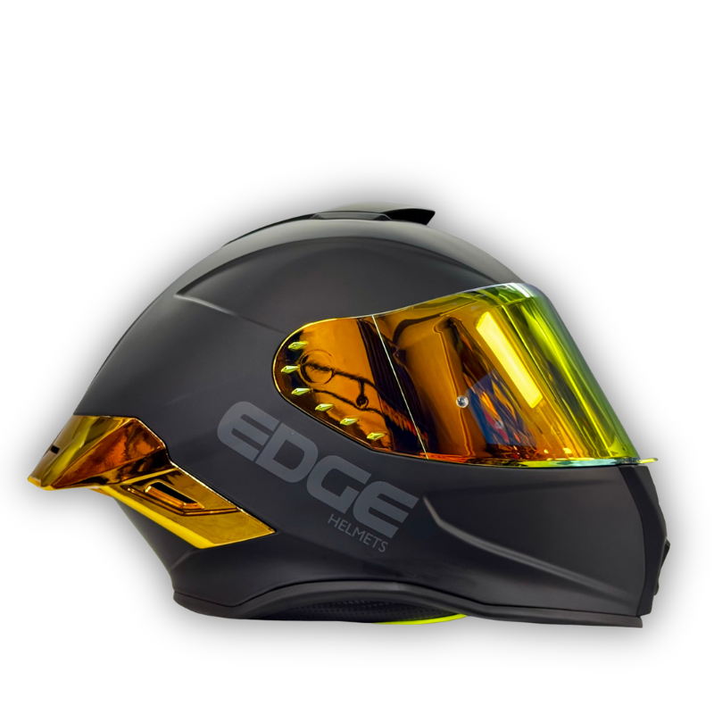 Casco EDGE Shanghai Negro Mate Dorado