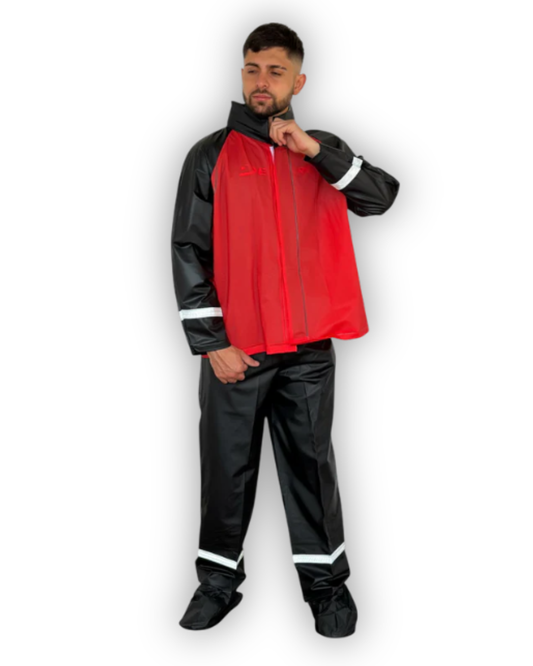 Impermeable Siliconado Liso Rojo
