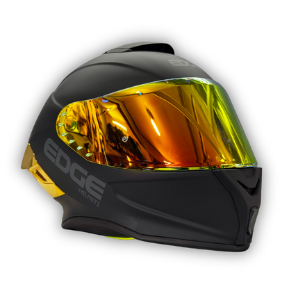 Casco EDGE Shanghai Negro Mate Dorado