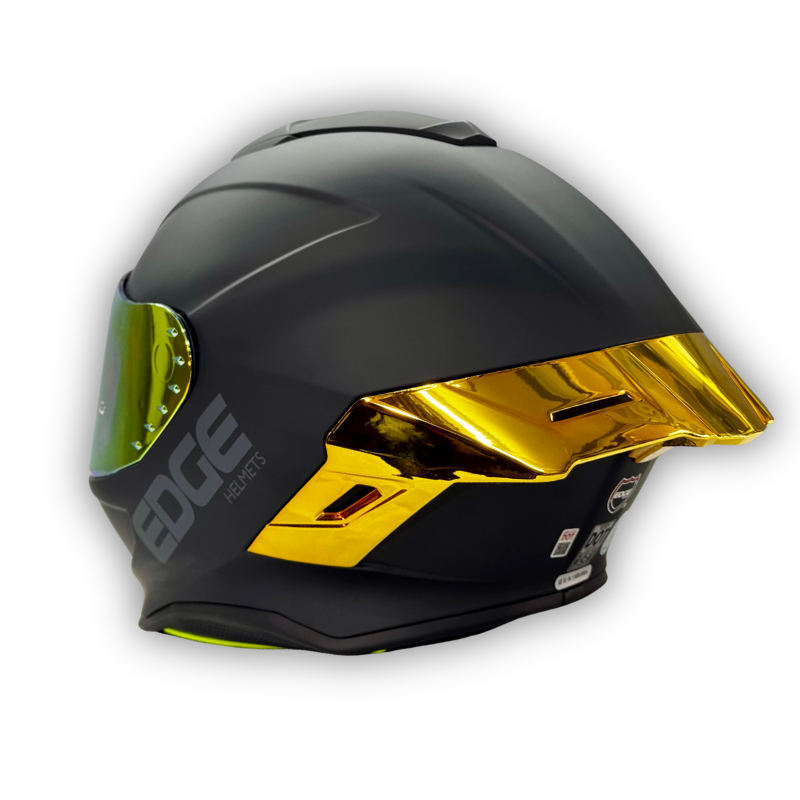 Casco EDGE Shanghai Negro Mate Dorado