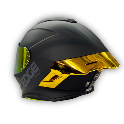 Casco EDGE Shanghai Negro Mate Dorado