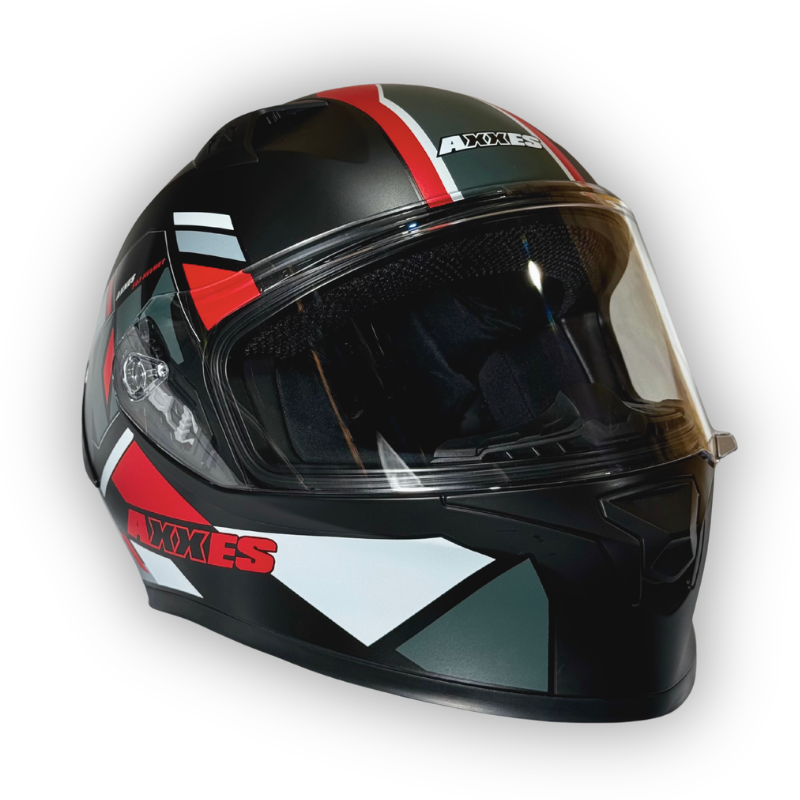 Casco AXXES 503 Negro-Rojo Mate