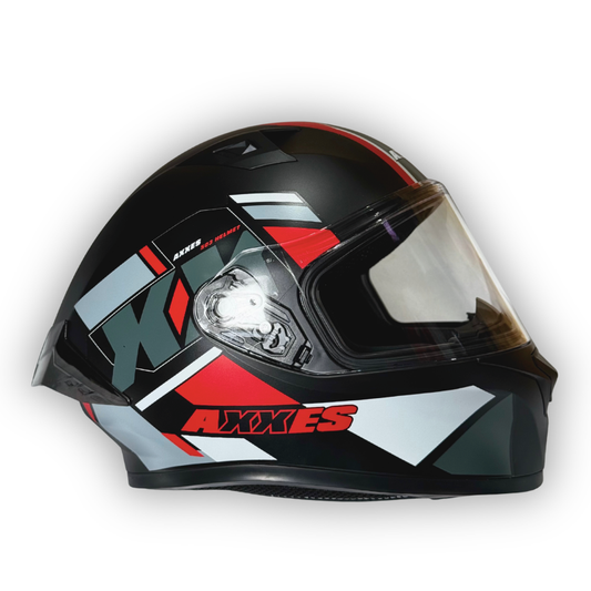 Casco AXXES 503 Negro-Rojo Mate