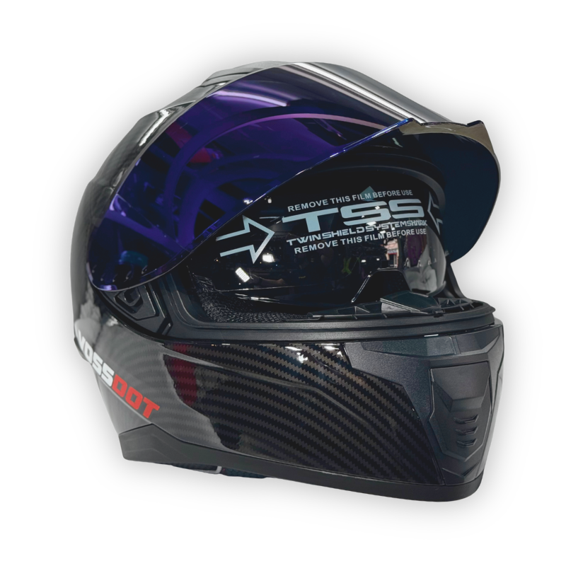 Casco VOSSDOT HF-703DV Negro Tipo Fibra de Carbono