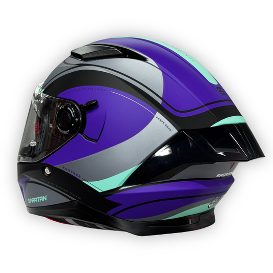 Casco SPARTAN PANTHER SV Mate Morado-Gris