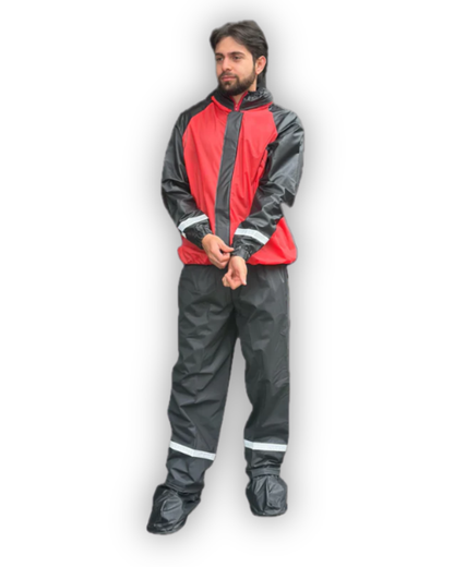 Impermeable Siliconado Resortado Rojo
