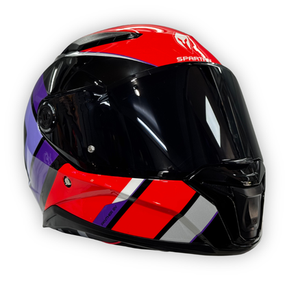 Casco SPARTAN PANTHER SV Brillante Rojo-Morado