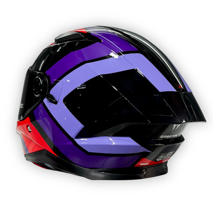 Casco SPARTAN PANTHER SV Brillante Rojo-Morado