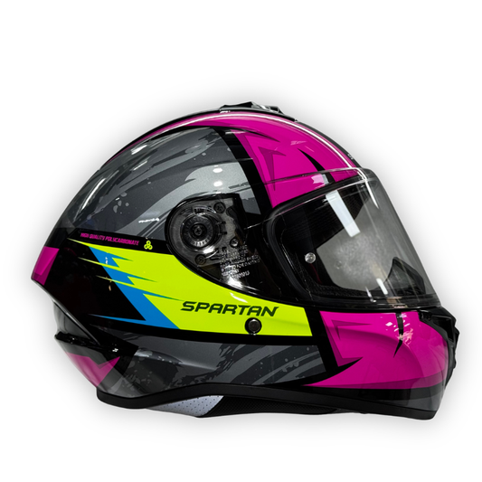 Casco SPARTAN DRAKEN´S Brillante Gris-Fucsia