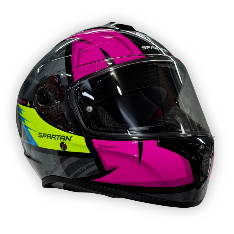 Casco SPARTAN DRAKEN´S Brillante Gris-Fucsia