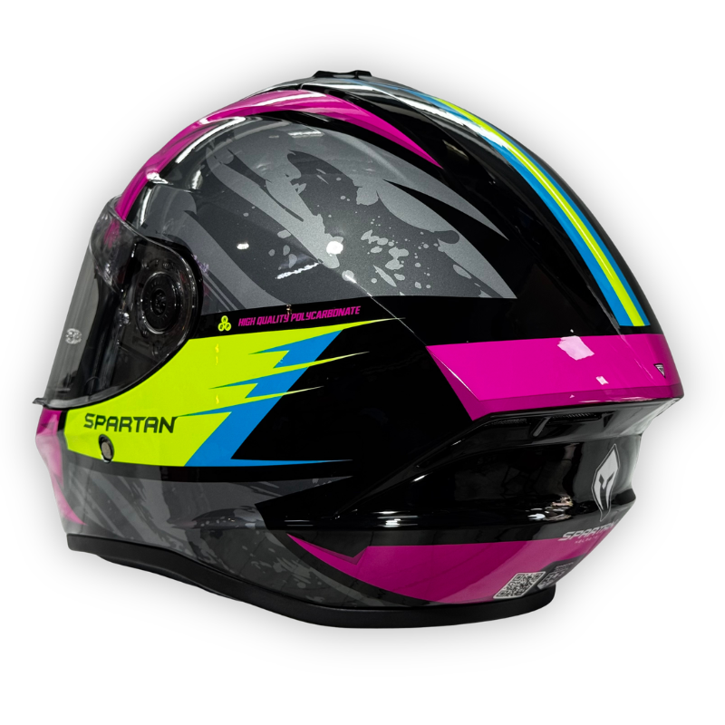 Casco SPARTAN DRAKEN´S Brillante Gris-Fucsia