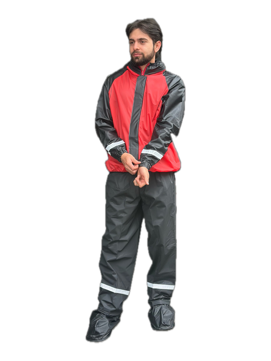 IMPERMEABLE SILICONADO RESORTADO ROJO