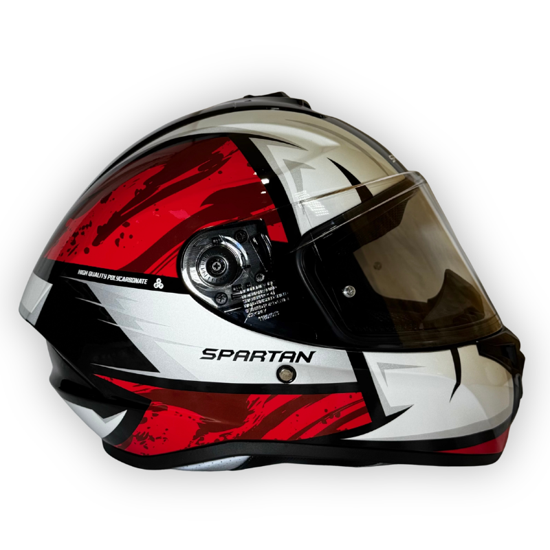 Casco SPARTAN DRAKEN´S Brillante Rojo-Blanco