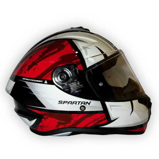 Casco SPARTAN DRAKEN´S Brillante Rojo-Blanco